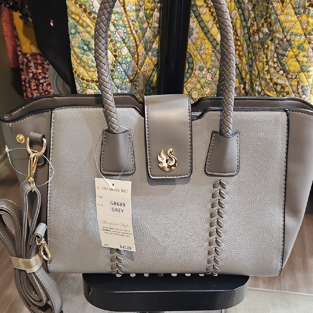Gloria Vanderbilt Elegant Gray Handbag